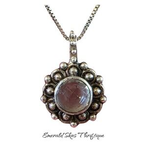Lori Bonn Sterling Silver April White Quartz Necklace charm .925
